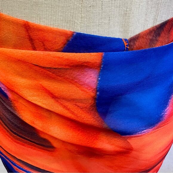 Public Desire Asos abstract print chiffon maxi sarong in multi Size 8 New NWT - Picture 12 of 16